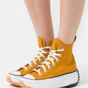 CONVERSE Mustard High-Top Canvas Sneakers - White Soles